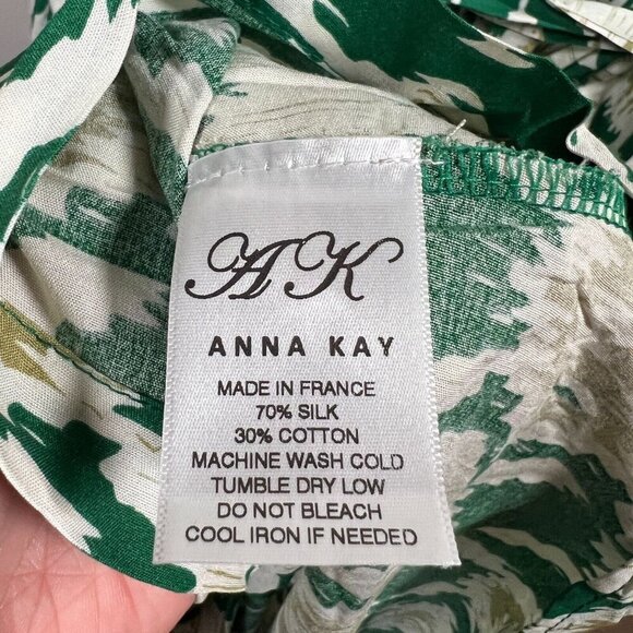 Anna Kay Eternity Maxi Dress Size Large Green Silk Blend Vacation Resort Cruise - Picture 11 of 11